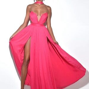 Miss Circle Xella Chic Strapless Pink Gown